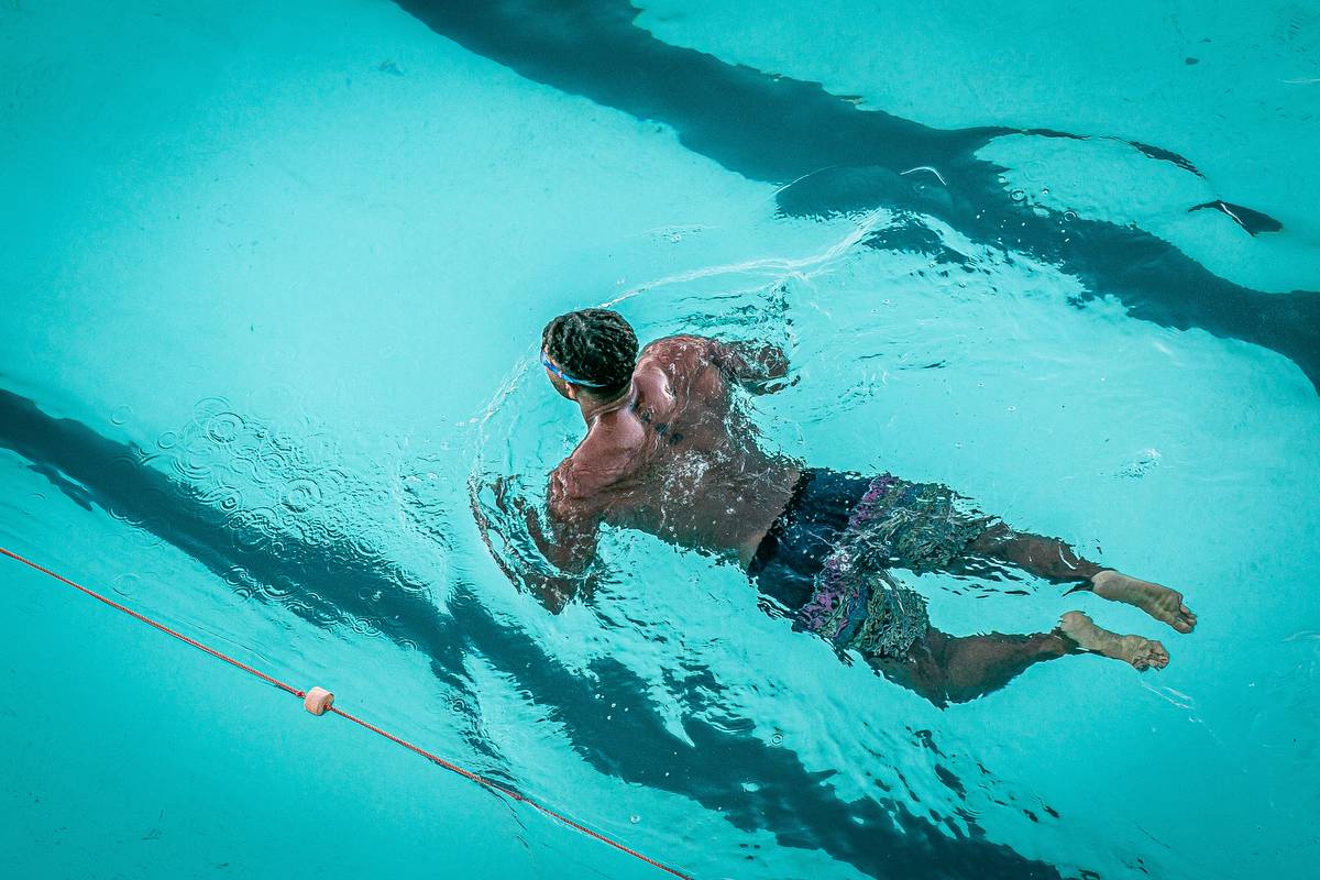 personal swimming trainer exercises using resistance bands for dryland swim prep
